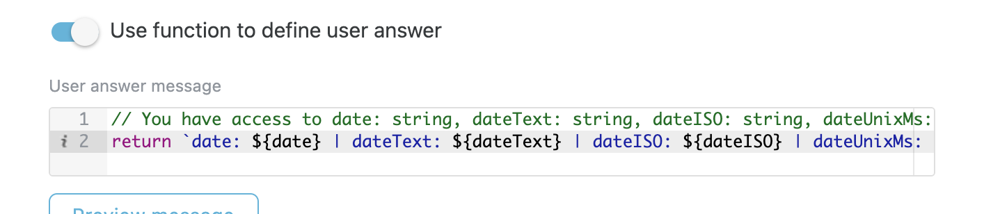 Custom answer step configuration